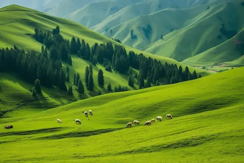 新疆春天草原风光大自然风景摄影图 新疆春天草原风光大自然风景摄影图