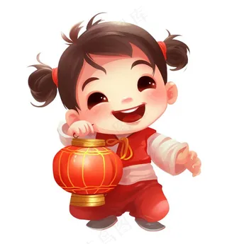 卡通福娃喜庆灯笼形象