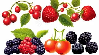 莓果水果卡通插画插图白色背景