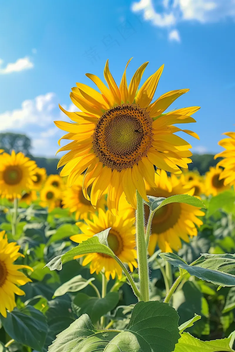 向日葵向阳鲜花摄影图(2688x4032)