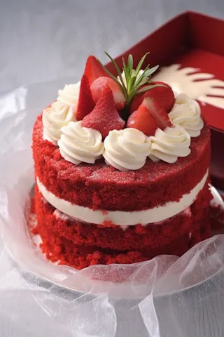 草莓奶油味蛋糕水果蛋糕下午茶美食甜点摄影图