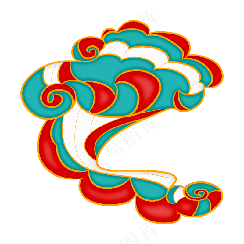 国潮敦煌云纹祥云插画免扣素材 (98)