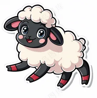 小绵羊动物卡通插画免抠