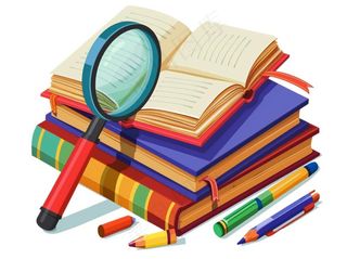 学习书本文具卡通插画免抠