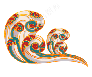 国潮敦煌云纹祥云插画免扣素材 (50)