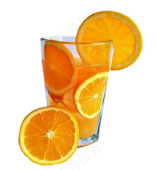 橙汁冰镇饮料水果茶免抠