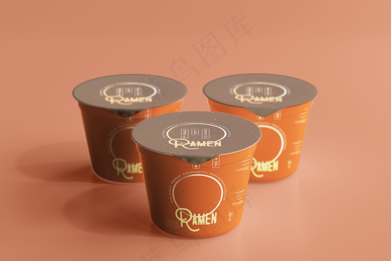 桶装泡面酸辣粉即食品包装系列效果图psd模版下载