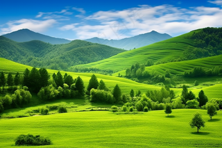 新疆春天草原风光大自然风景摄影图