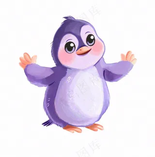 企鹅动物可爱卡通插画免抠