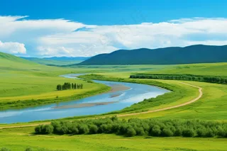 新疆春天草原风光大自然风景摄影图