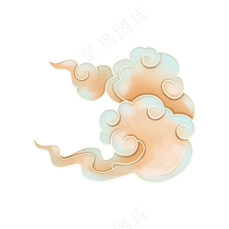 国潮敦煌云纹祥云插画免扣素材 (40)