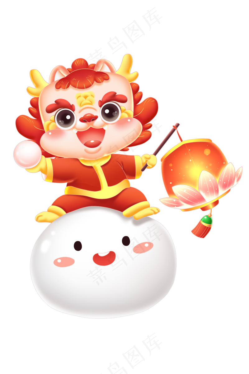 龙年元宵节卡通金龙提花灯