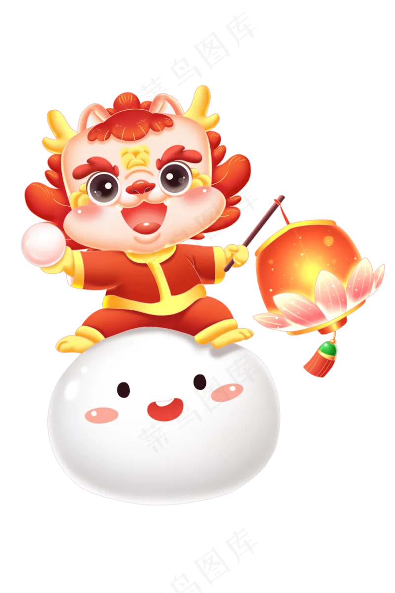 龙年元宵节卡通金龙提花灯psd模版下载