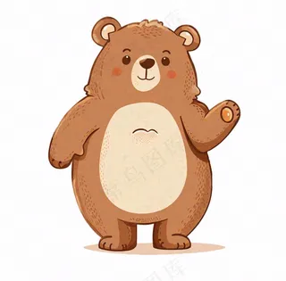 卡通熊棕熊动物可爱插画免抠