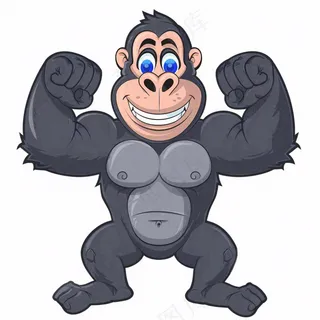 大猩猩猴子动物卡通插画免抠