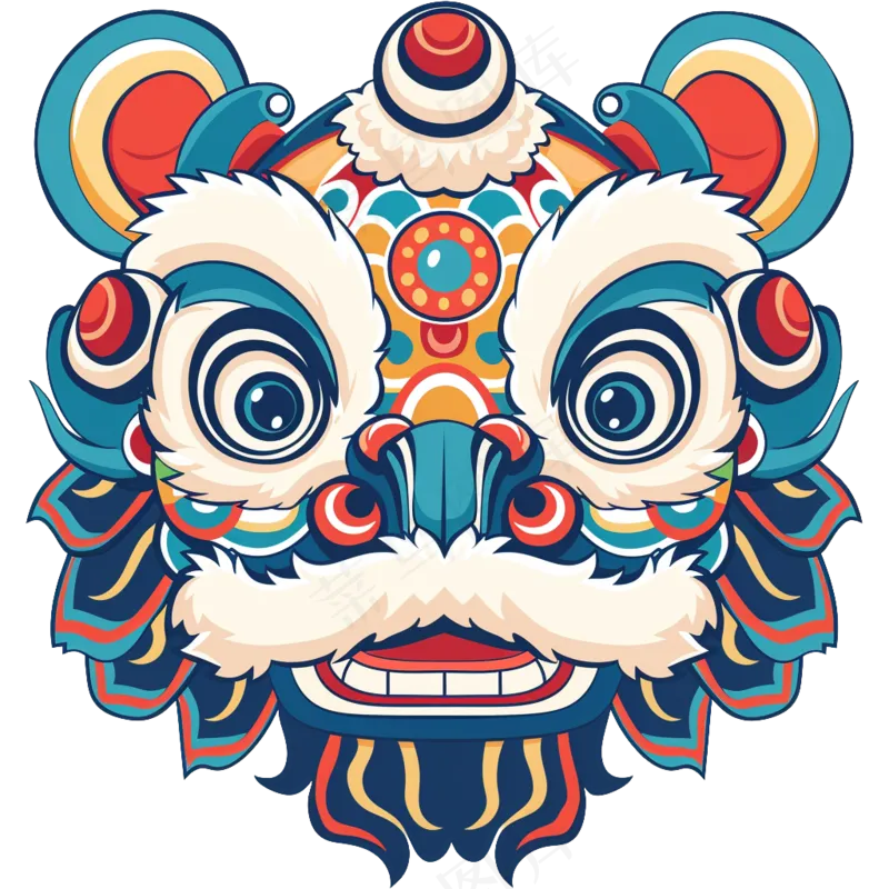 春节活动海报红绿色醒狮元素7