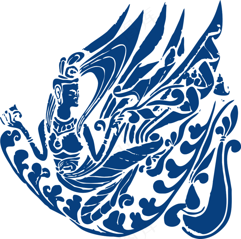 古代青花瓷图案花纹中国风图案祥云纹理传统图腾PNG免扣素材