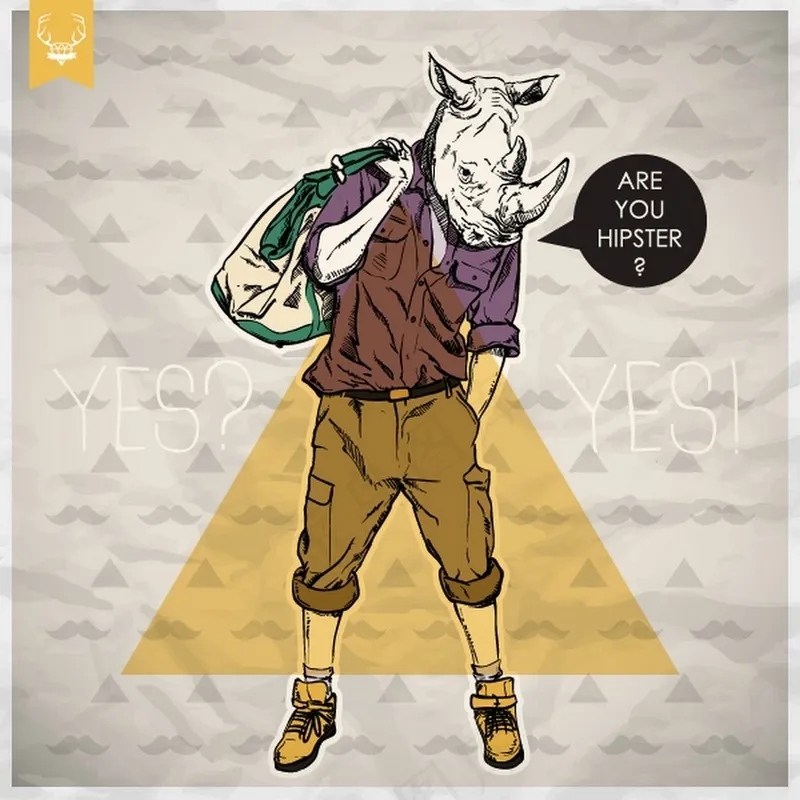 人物插画丨时髦创意兽首009丨丰富版面丨PPT素材eps,ai矢量模版下载