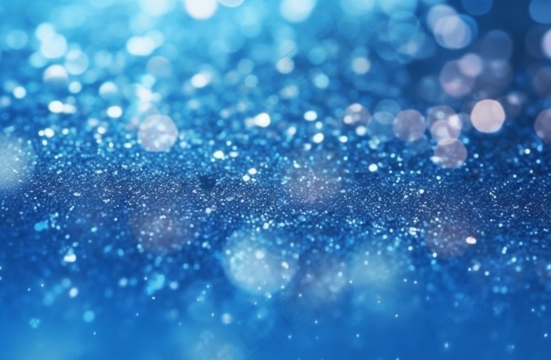 蓝色闪光颗粒光晕灯光摄影背景图