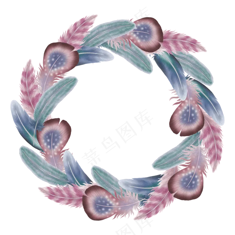 水彩羽毛素材