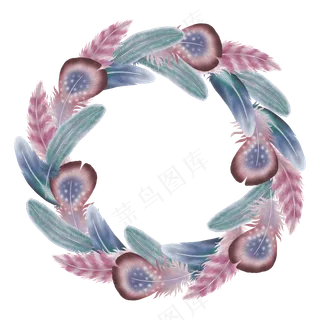 水彩羽毛素材