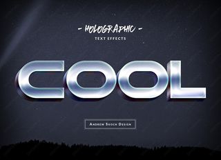 柔和彩虹色 3D立体 特效字 PSD模板素材