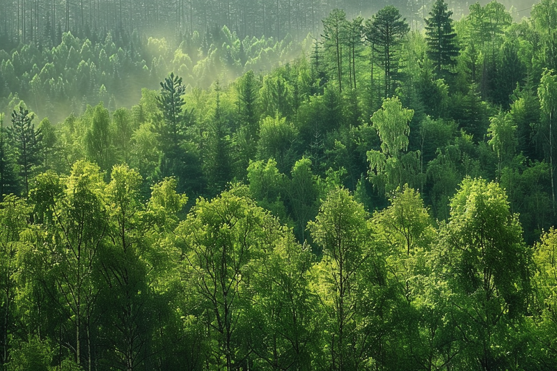 山林森林阳光绿色大自然风景摄影图