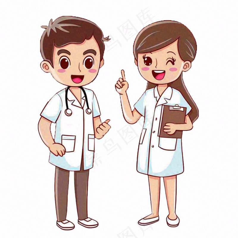 医生护士医疗医务工作者人物插画免抠