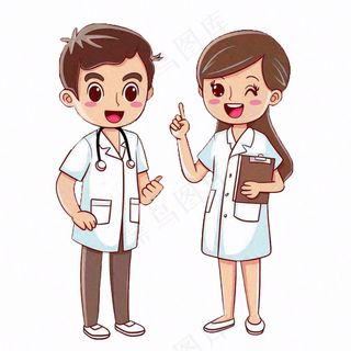 医生护士医疗医务工作者人物插画免抠