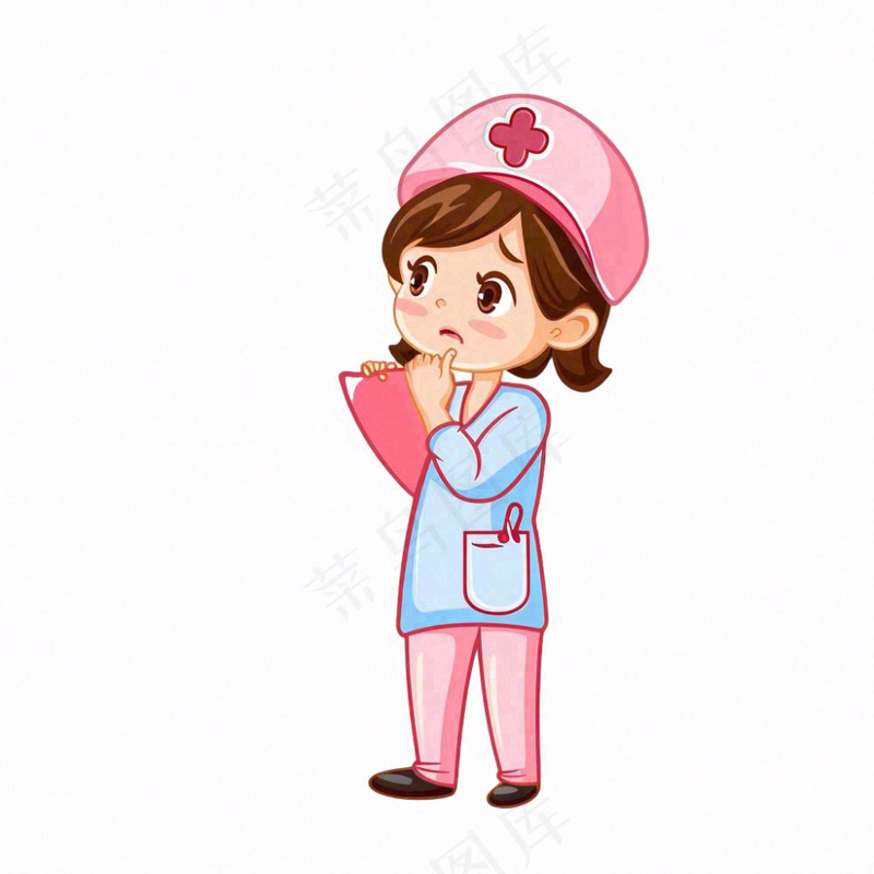 粉色护士医生医疗医务工作者人物插画免抠