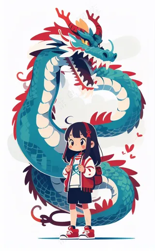 春节龙女孩