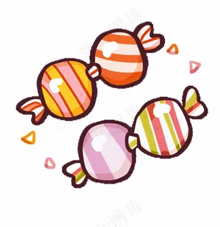 糖果甜彩色卡通插画免抠