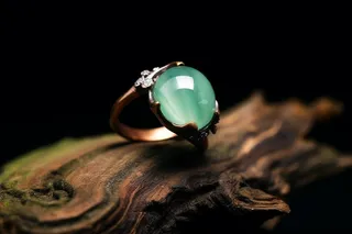 翡翠戒指复古戒指摄影图 