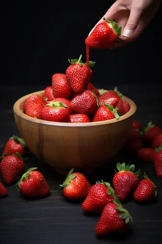 新鲜草莓鲜红水果摄影图