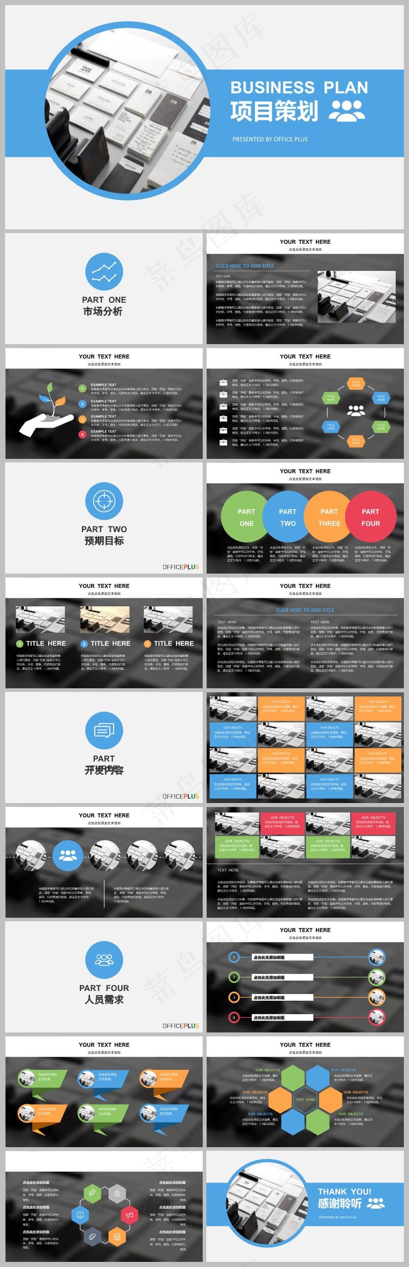 蓝色商务风商业计划项目策划PPT模板