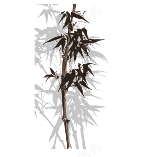 中国风水墨竹子图片古风竹叶竹林水彩手绘插画PNG免扣设计