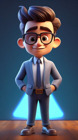 3D卡通人物老板男士4