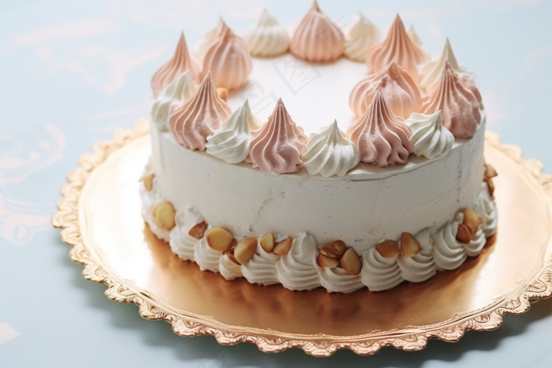 生日蛋糕奶油节日甜点摄影图