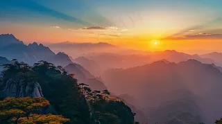 清晨日出朝霞云层摄影图