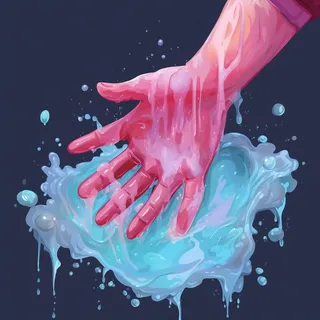 手部手指水卡通茶壶背景