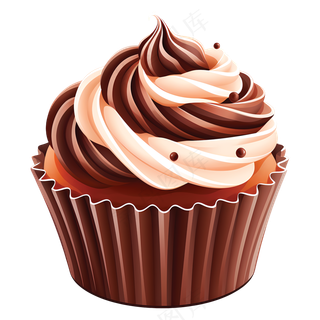 免抠奶油巧克力纸杯蛋糕