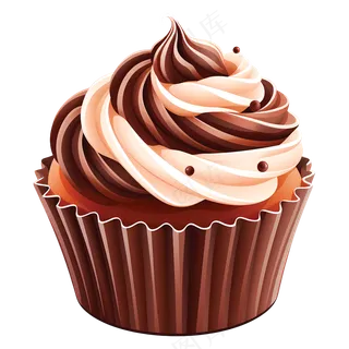 免抠奶油巧克力纸杯蛋糕