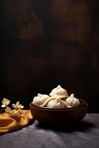 传统简约饺子美食背景