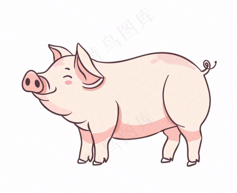 猪牲畜动物卡通插画免抠