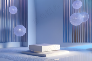 现代几何风格高级光影质感展示台图片