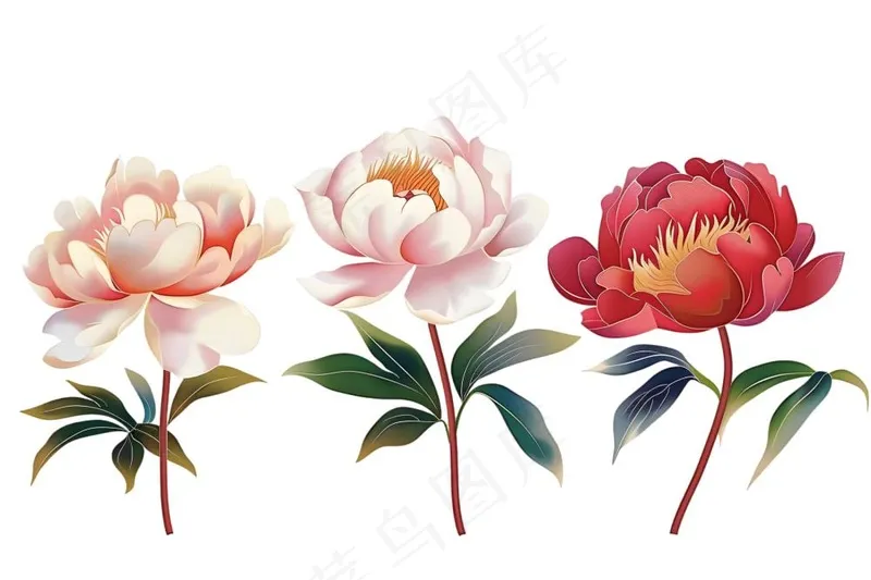 牡丹鲜花植物插画免抠(1900x1266)