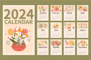 绿色新年日历矢量免扣AI素材