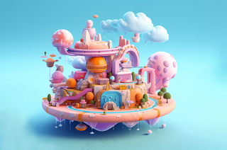 乐园，游乐场，欢乐，素材，童话，卡通，可爱的