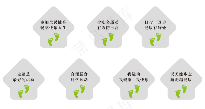 健康步道地贴 运动标语 口号 cdr矢量模版下载