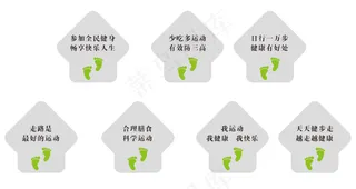 健康步道地贴 运动标语 口号 